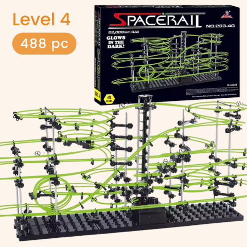Marble Run: DIY Glow-In-The-Dark SpaceRail Marble Run Toy and Game Set Level 4