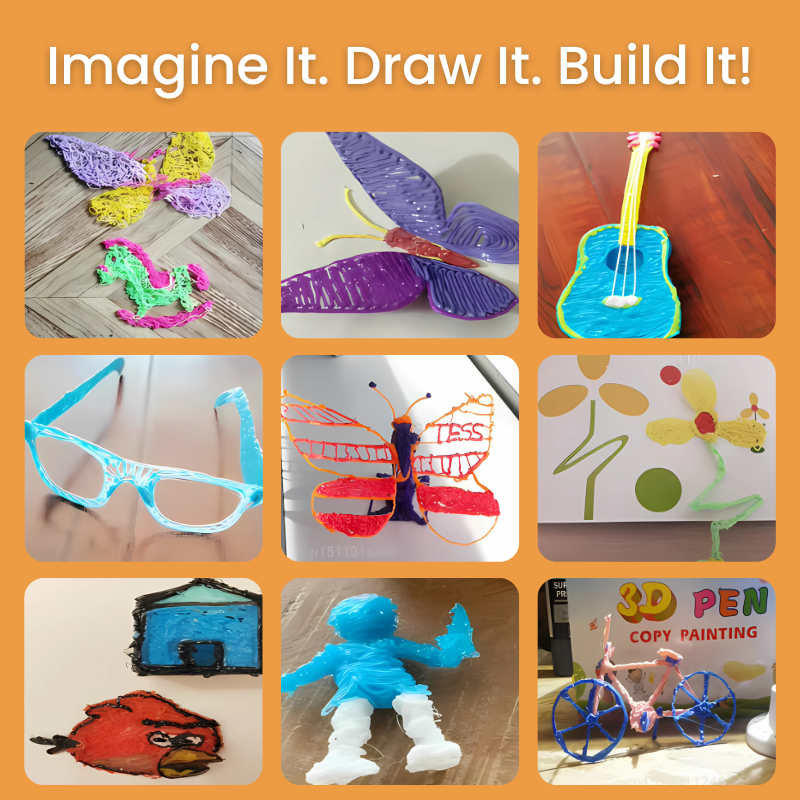 3D Pen for Kids: 3D Printer Pen and STEM Drawing Toy with PLA Filament Examples