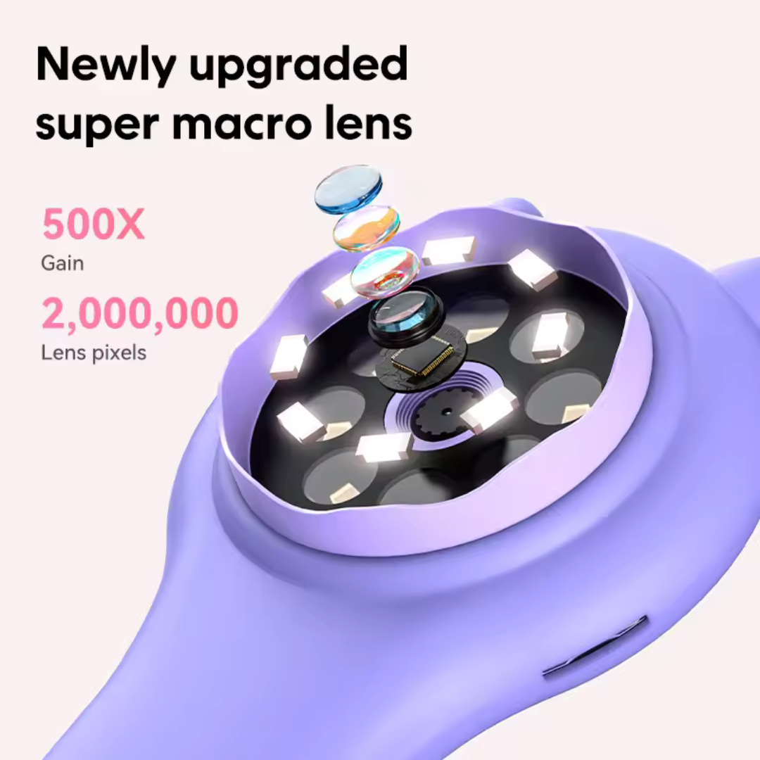 Digital Mini Microscope for Kids – Handheld Video Recording Microscope Lens