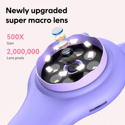 Digital Mini Microscope for Kids – Handheld Video Recording Microscope Lens