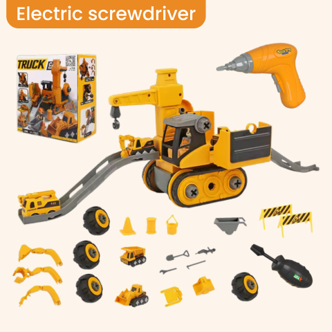  Kids Tool Set: Construction Engineering Toy with Electric Drill | STEM Electric Screwdriver