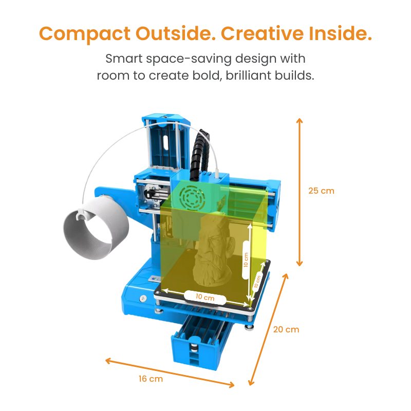 Mini 3D Printer for Kids – STEM 3D Printing Toy with Filament Included Dimensions