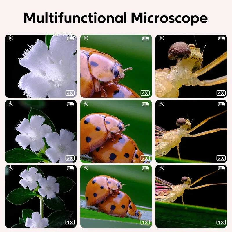 Digital Mini Microscope for Kids – Handheld Video Recording Microscope Magnification