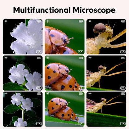 Digital Mini Microscope for Kids – Handheld Video Recording Microscope Magnification